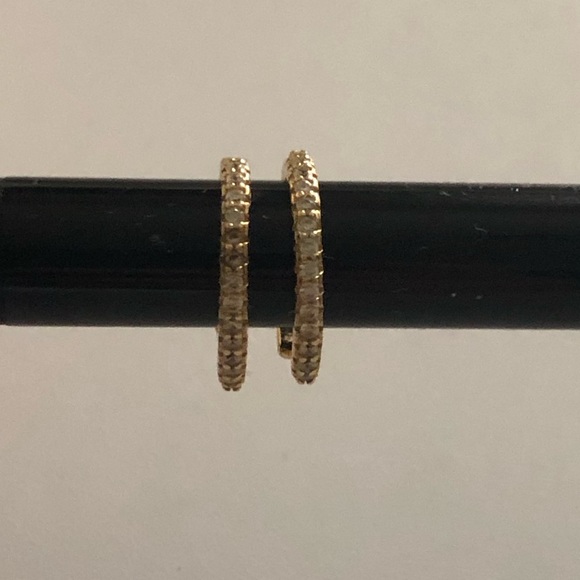 CUFF EARRINGS PAVE SET CZ 1/2 Gold plated - Picture 4 of 7